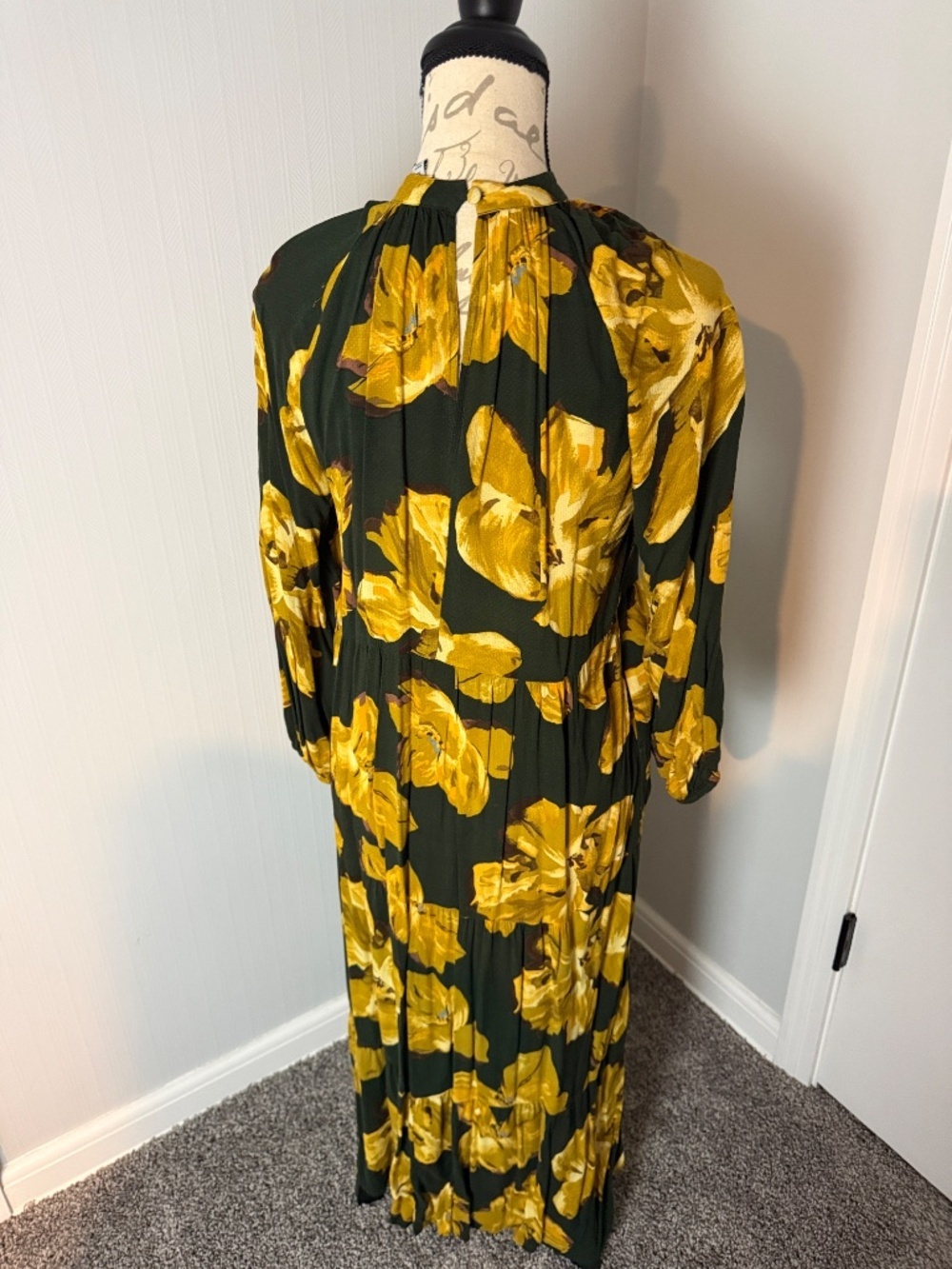 A new day Floral Long Sleeve Maxi Dress in Olive & Mustard XS - Picture 5 of 8